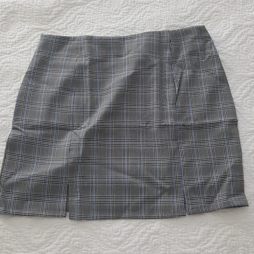 Shien Baby Blue Plad Skirt